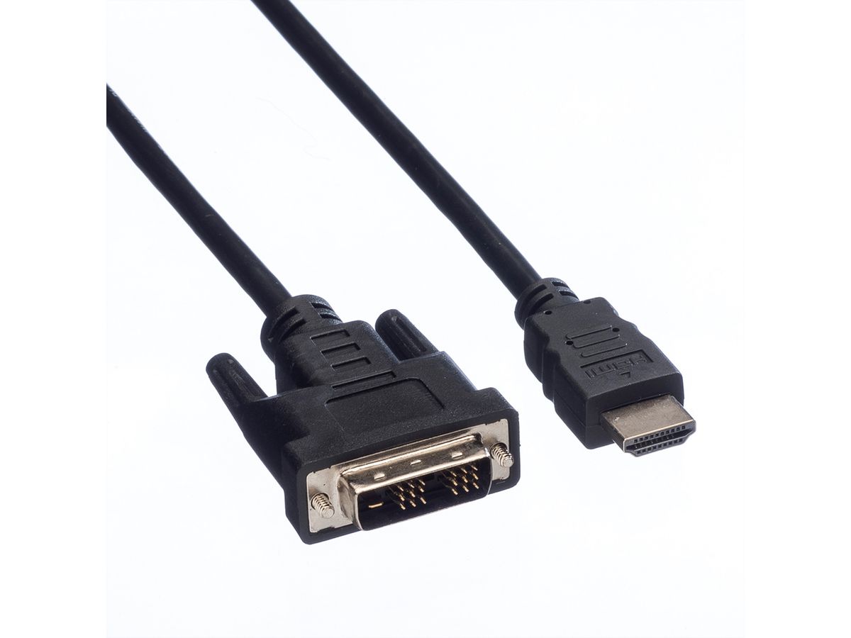 VALUE monitorkabel DVI (18+1) / HDMI M/M, zwart, 5 m