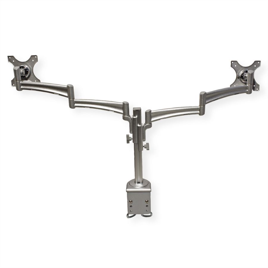 VALUE Dual LCD Monitor Arm, Desk Clamp, 4 Joints, height adjustable separately