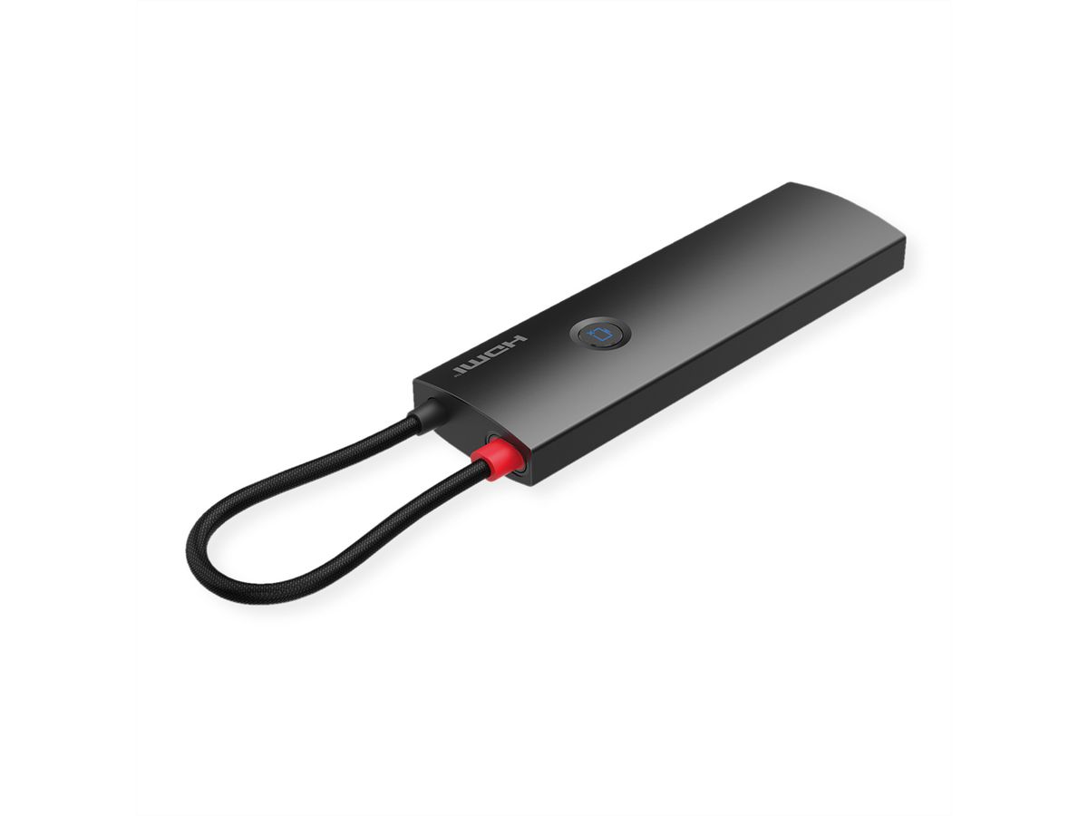 ROLINE USB 3.2 Gen 2 Type C Docking Station, 1x HDMI 4K60, 2x USB 3.2 Gen 2, 1x USB Type C PD (Power Delivery), 1x Gigabit Ethernet, 1x SD/microSD Card Reader