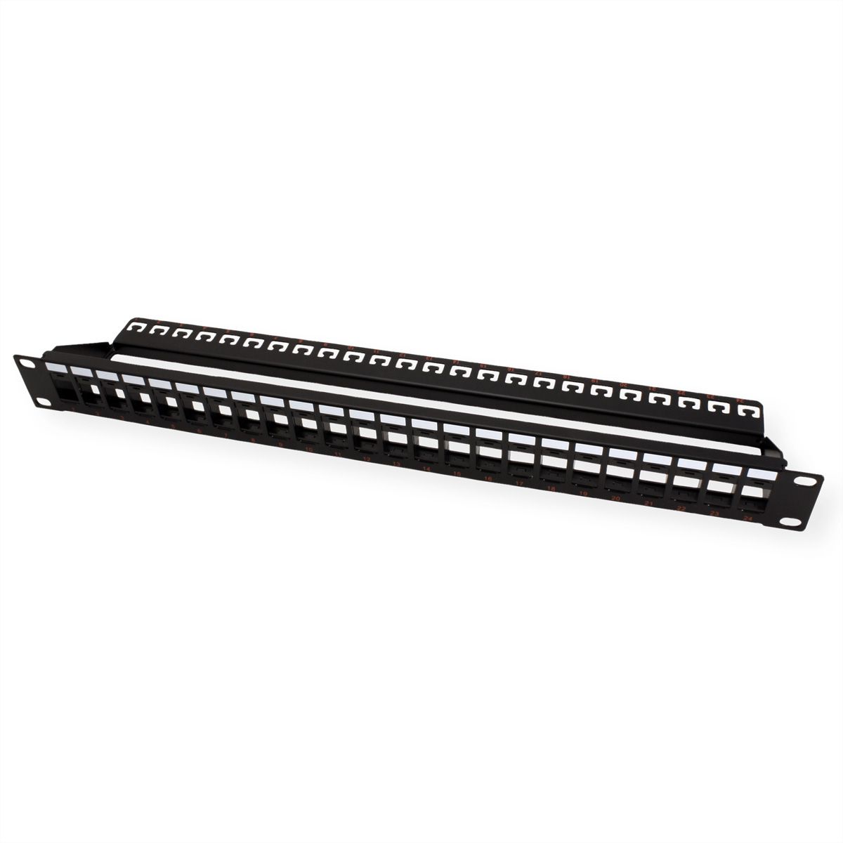 ROLINE 19" keystone patchpaneel, 24P, niet afgeschermd, zwart