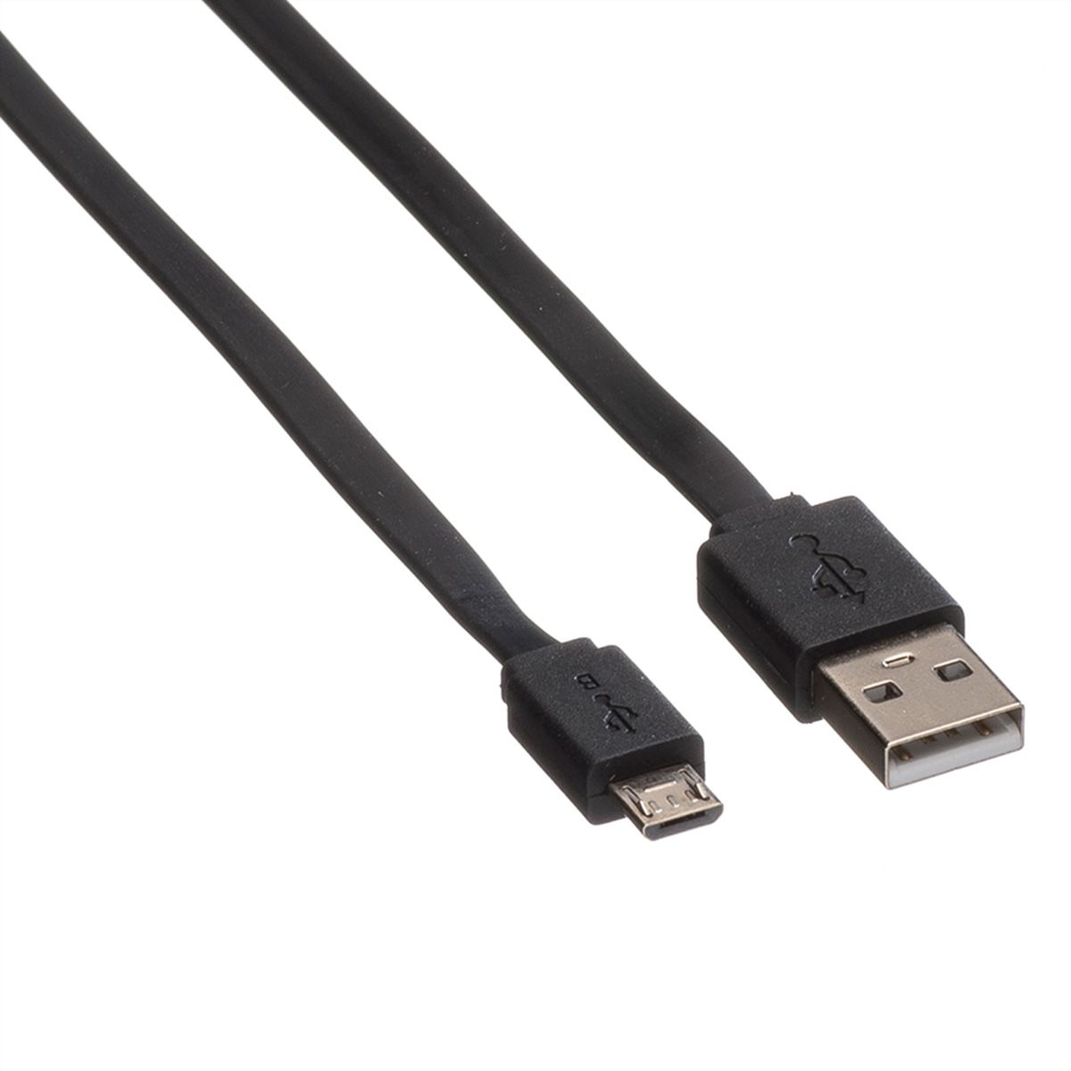ROLINE USB 2.0 kabel, USB A M - Micro USB B M, zwart, 1 m