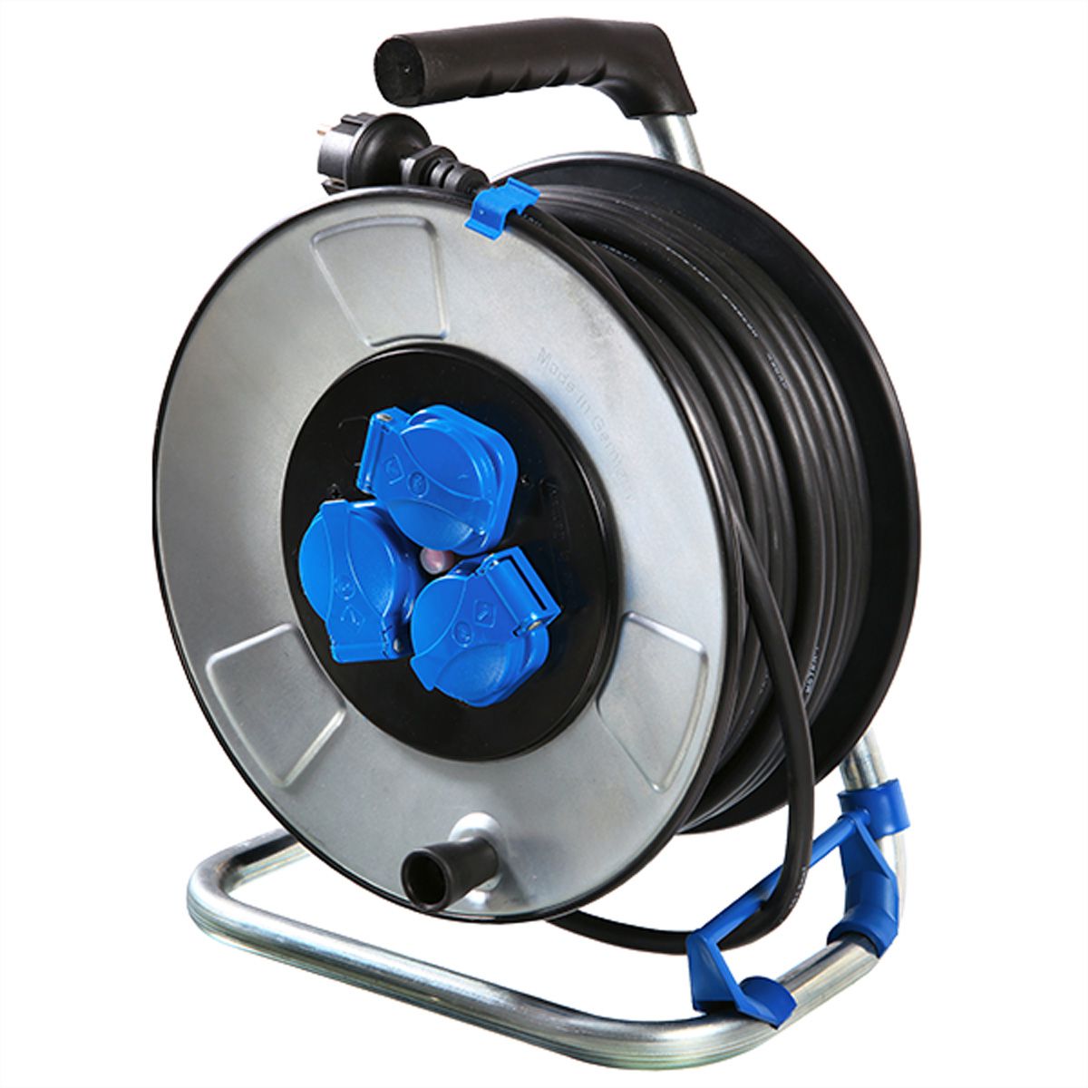 BACHMANN sheet steel cable reel 3-f. 40m, H07RN-F 3G1.5mm, IP44
