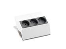 BACHMANN PEGGY Clip-on socket strip 3x earthing contact, white, 3 m