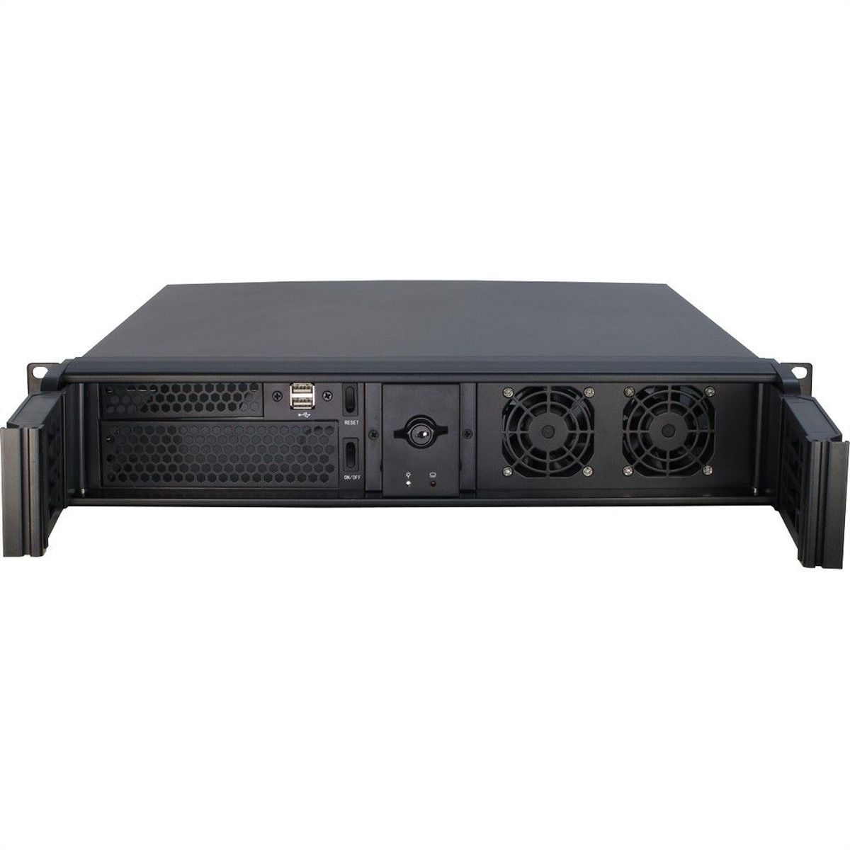 19" serverbehuizing, 2U, kort, IPC 2U 2098-SK, zwart