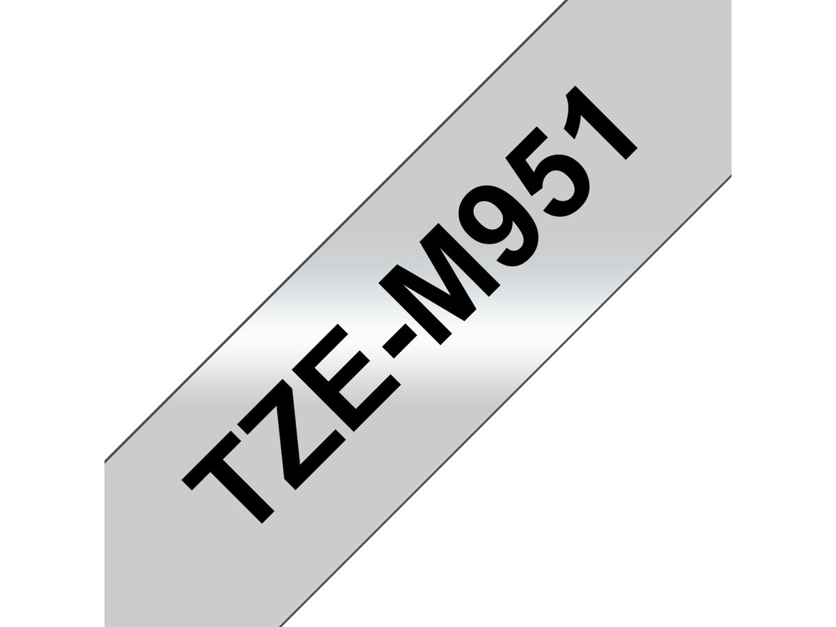 Brother TZE-M951 labelprinter-tape Zwart op zilver