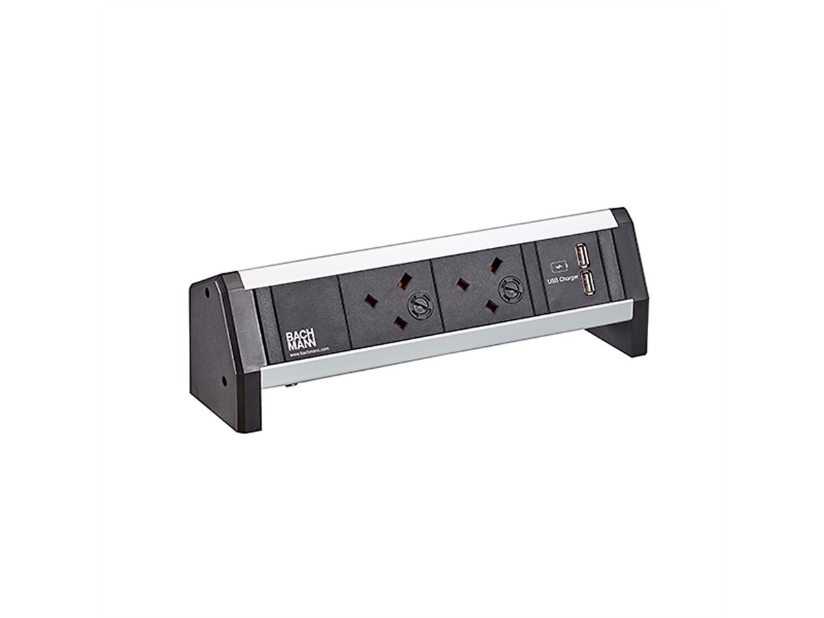 BACHMANN DESK 2xUK 45° USB Charger, Current GST18, United Kingdom