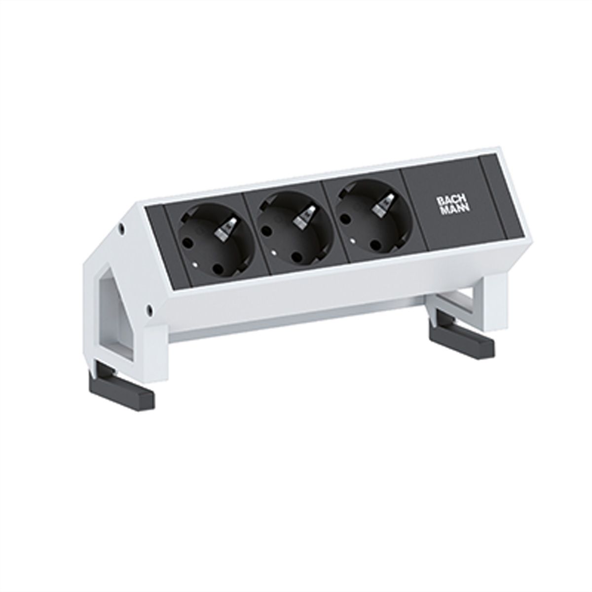 BACHMANN DESK2 3xCEE7/3 Stroom 0,2m, GST18 incl. 375.000 RAL9010, wit
