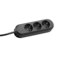 BACHMANN SMART socket strip 3x earthing contact, black, 3 m