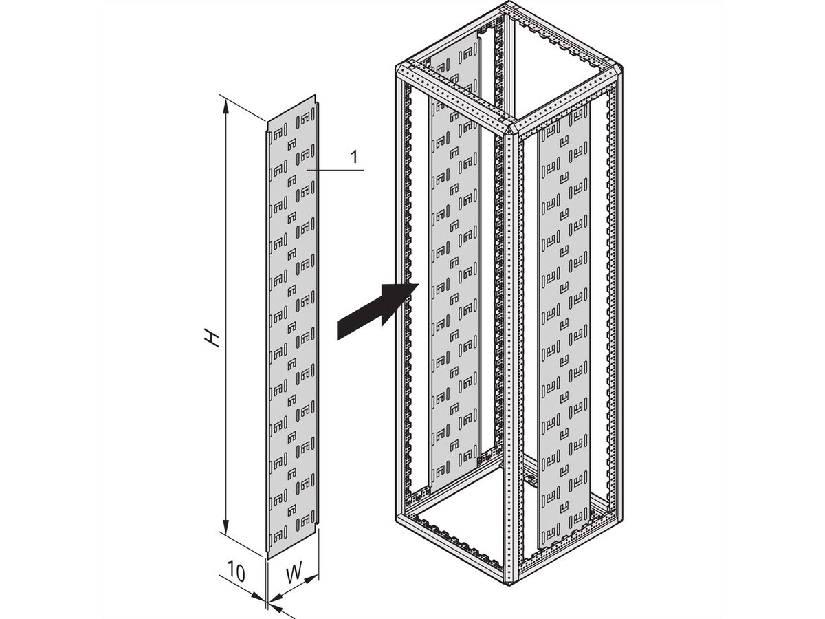 SCHROFF Varistar Cable Panel for Colocation Cabinet, 1019H 110W