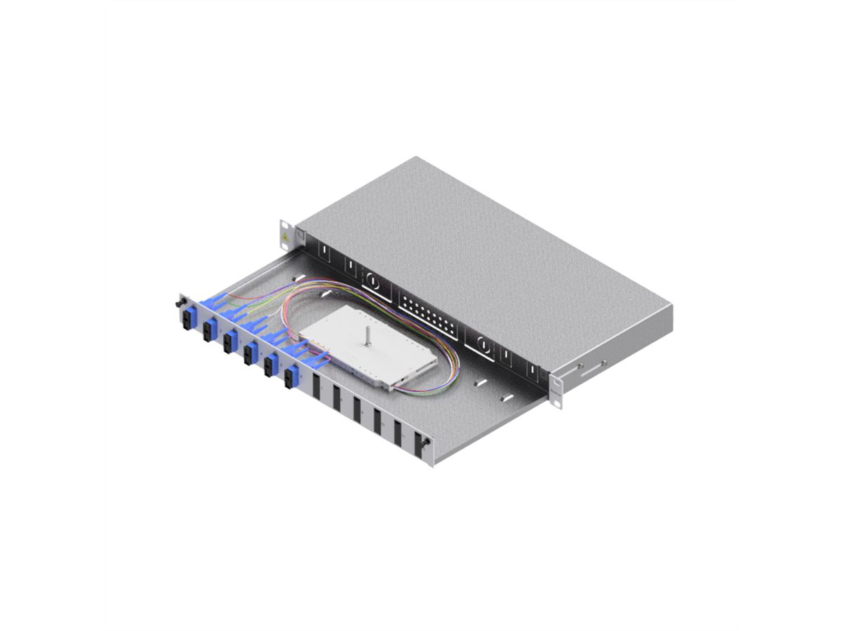 FO Splice Housing, Grade C 19" 1U, 12 ports, 6x SC-duplex, OS2