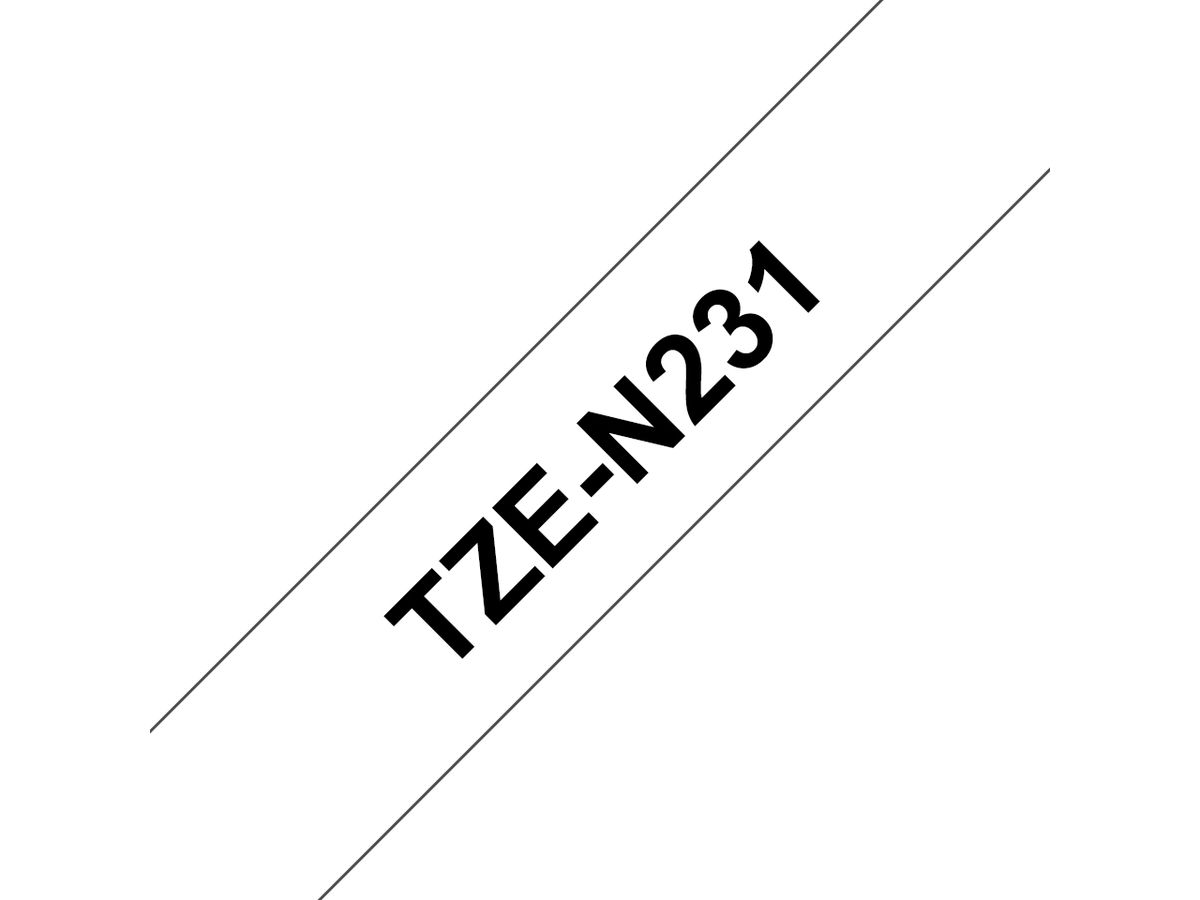 Brother Non laminated black on white tape