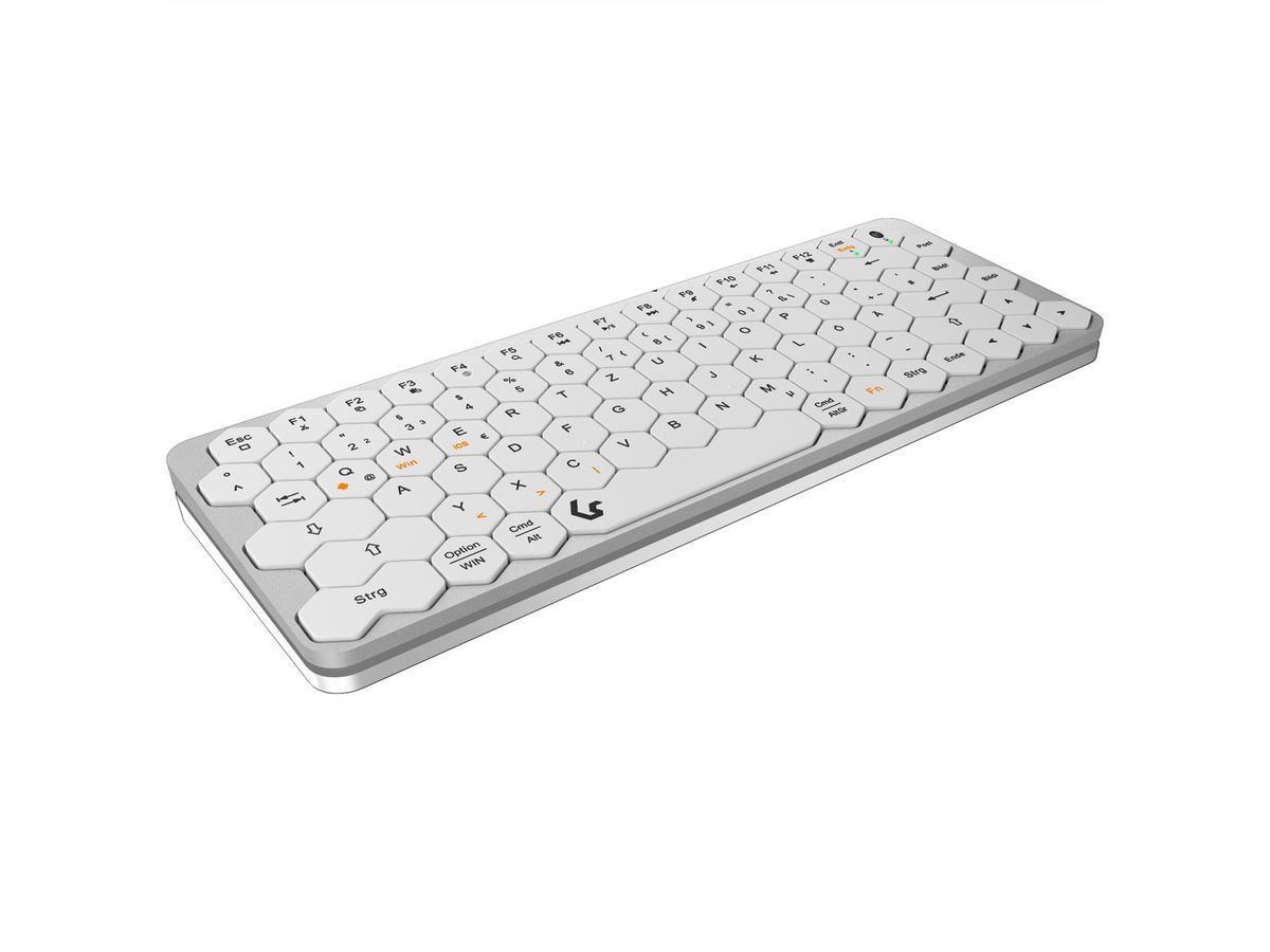 KeySonic KSK-5020BT-S Mini Tastatur mit wabenförmigen Tasten