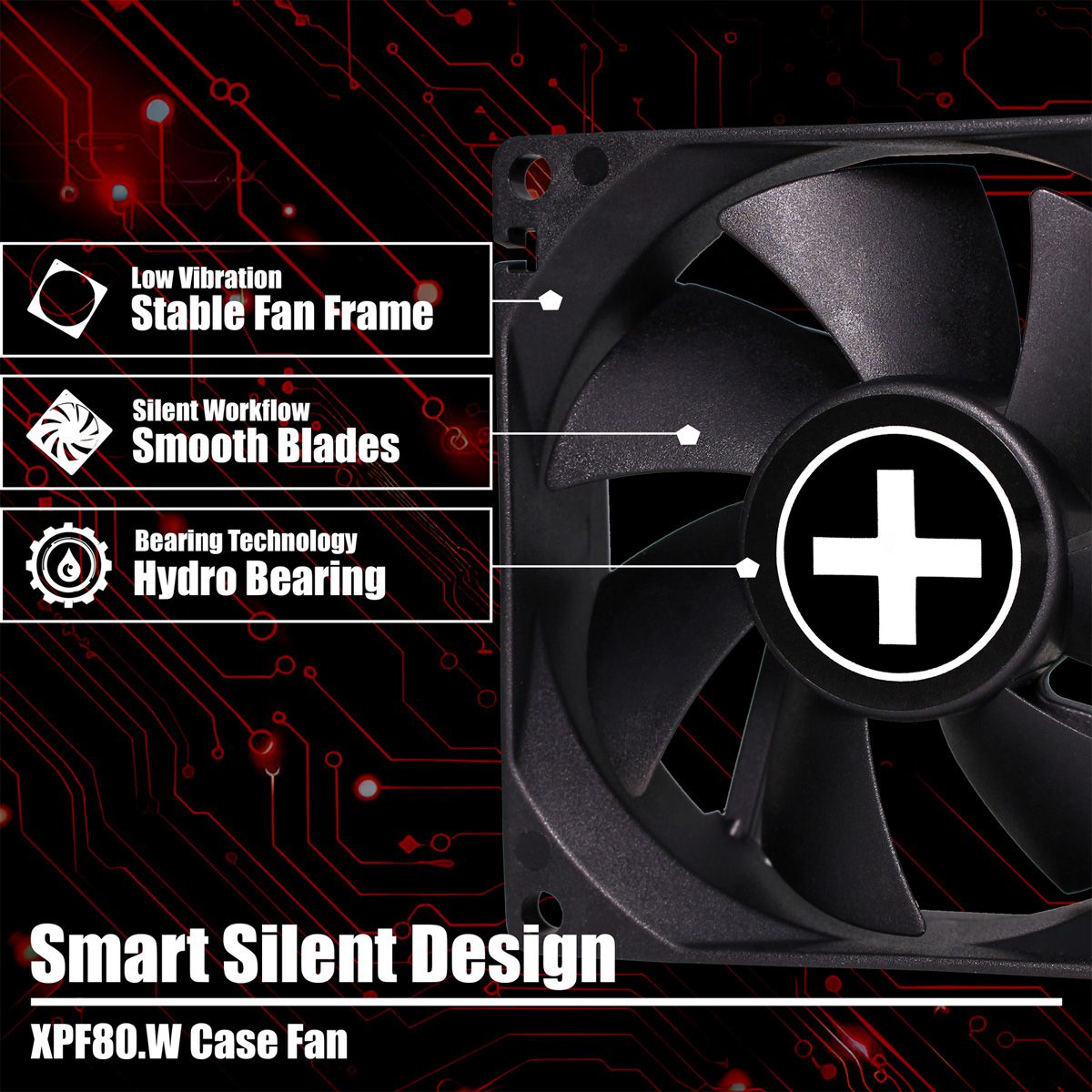 Xilence XPF80.W 80mm Ventilator voor pc-behuizing, 3PIN, White Box