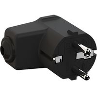BACHMANN Angled mounting plug black, CEE 7/7 2-pole with earthing contact