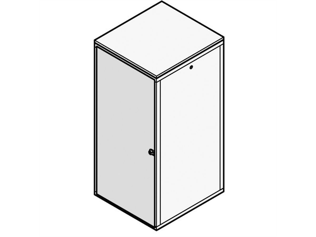 SCHROFF Eurorack Steel Door, 120° Opening Angle, RAL 7035, 25 U 600W