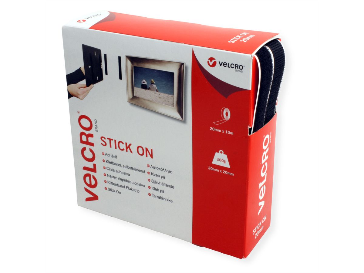 VELCRO® zelfklevend klittenband 20 mm x 10 m zwart