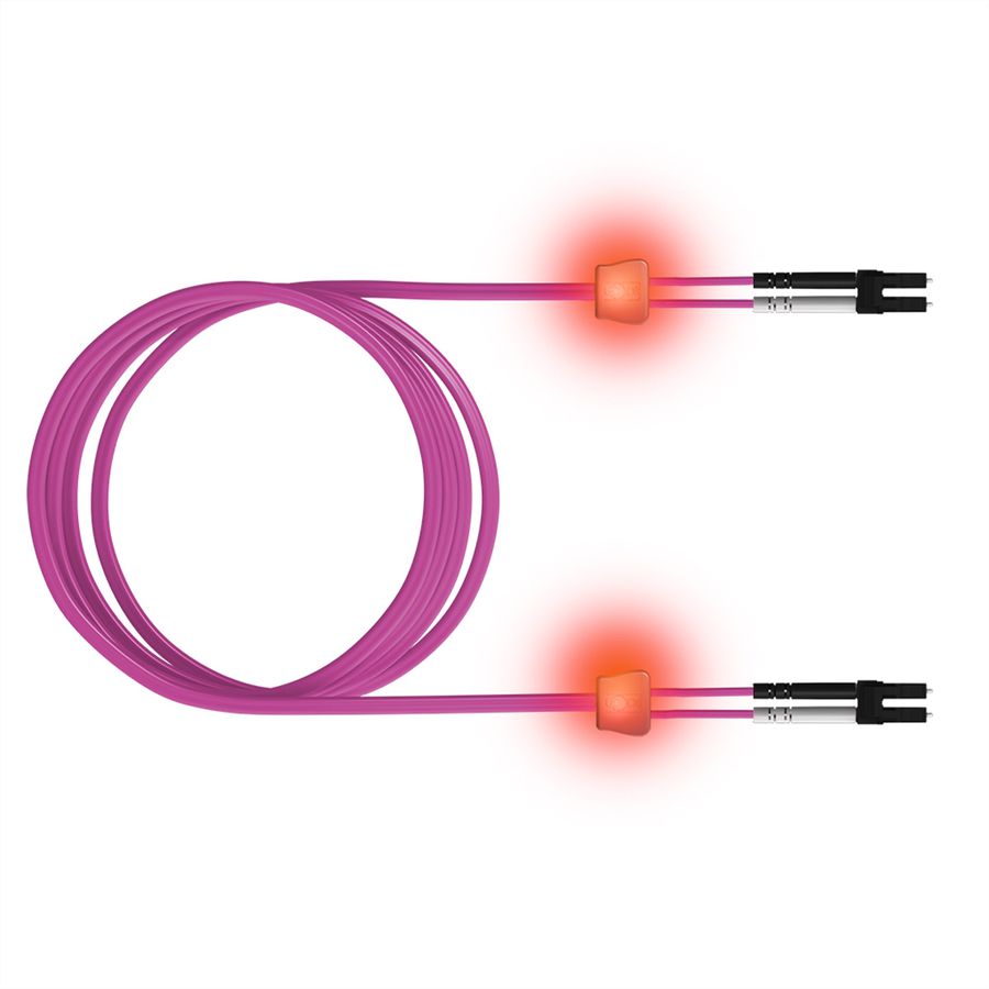 EasyLan Patch cables LED-Duplex 50/125µm OM4, LC/LC, violet, 3 m