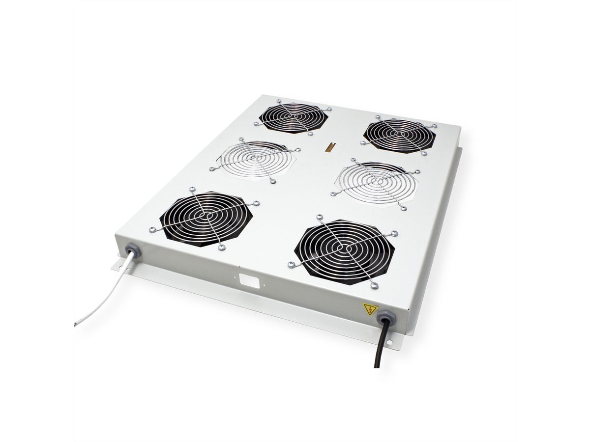 ROLINE 19-inch roof-mounted fan unit 4 fans, Thermostat grey