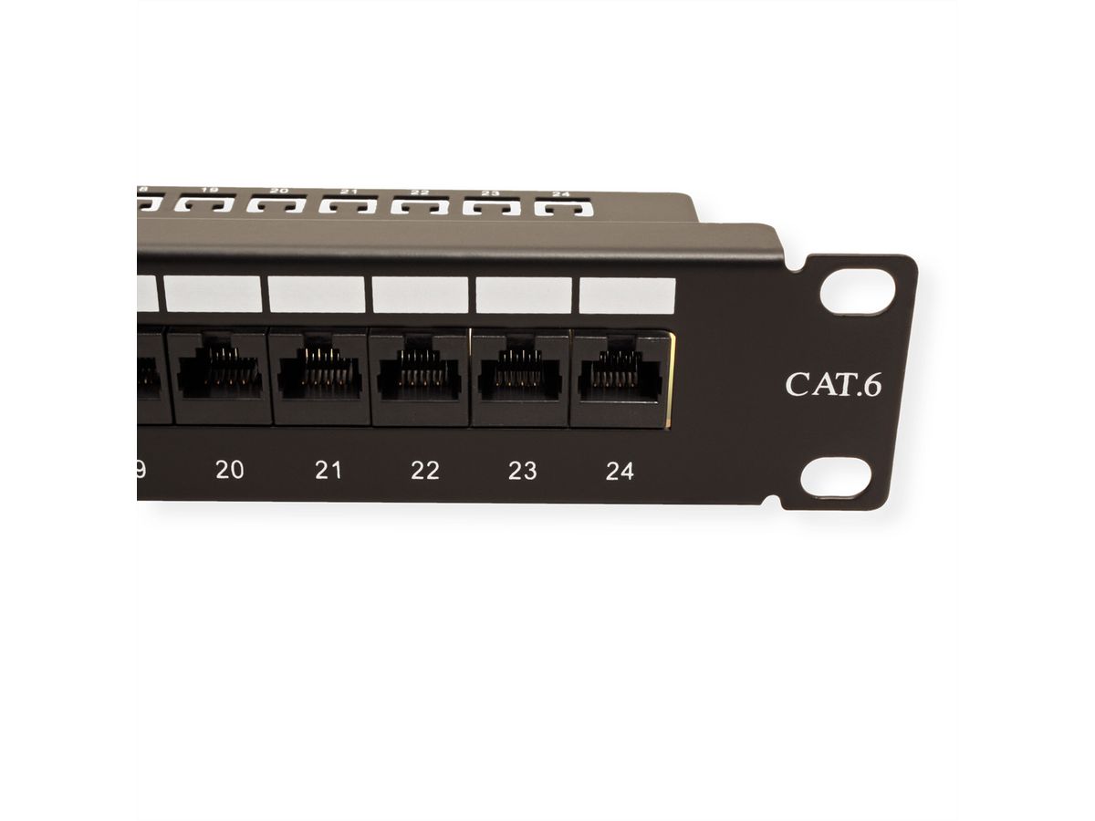 VALUE Cat.6 (Class E) 19" Patch Panel, 24 Ports, UTP, black