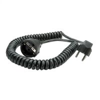 BACHMANN earthing contact spiral extension 230V/16A, black, 4 m