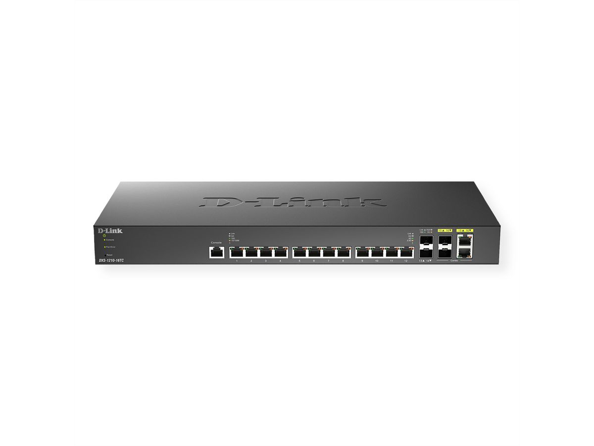 D-Link DXS-1210-16TC 16-Poorts Switch Smart Managed 10G 2x SFP+ 2x Combo