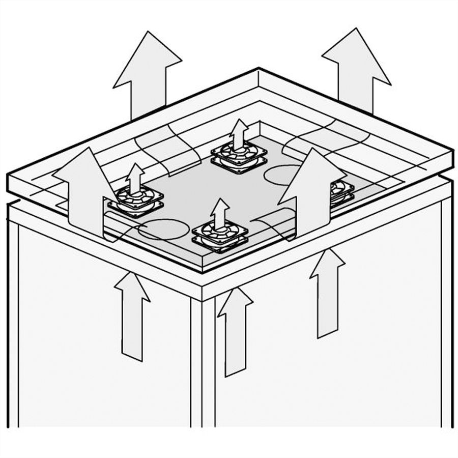 SCHROFF Eurorack Fan Tray voor Ventilator Bovendeksel, Zonder Ventilator, 800W 600D