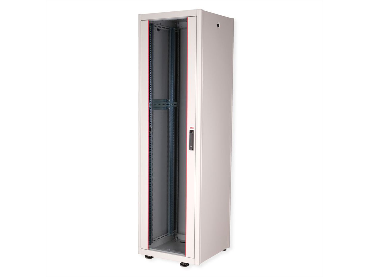 ROLINE 19-inch network cabinet Basic 42 U, 600x600 WxD glass door grey