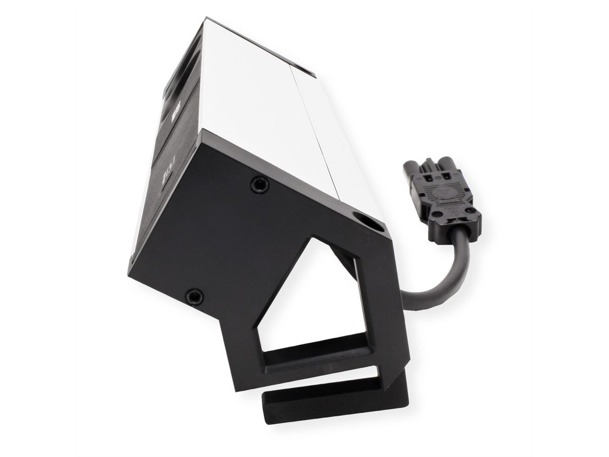 BACHMANN DESK2 ALU ZWART 2xUTE 1xUSBC 60W 0,2m GST18