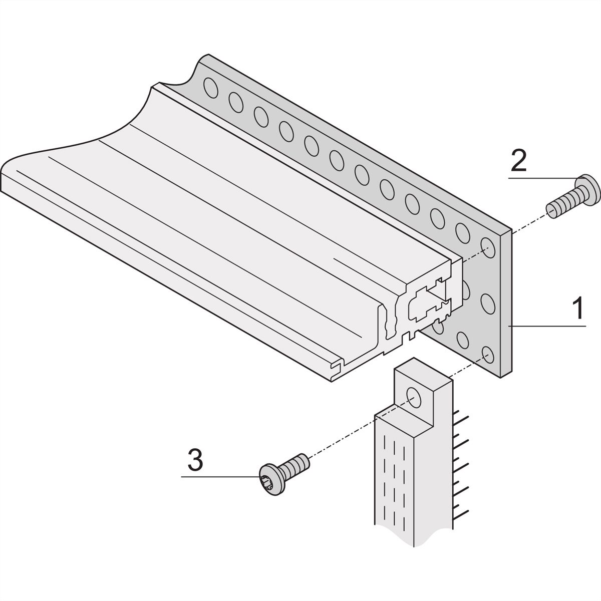 SCHROFF EuropacPRO geperforeerde rail voor verbindingsstukken, volgens EN 60603-2 en DIN 41612, 84 PK