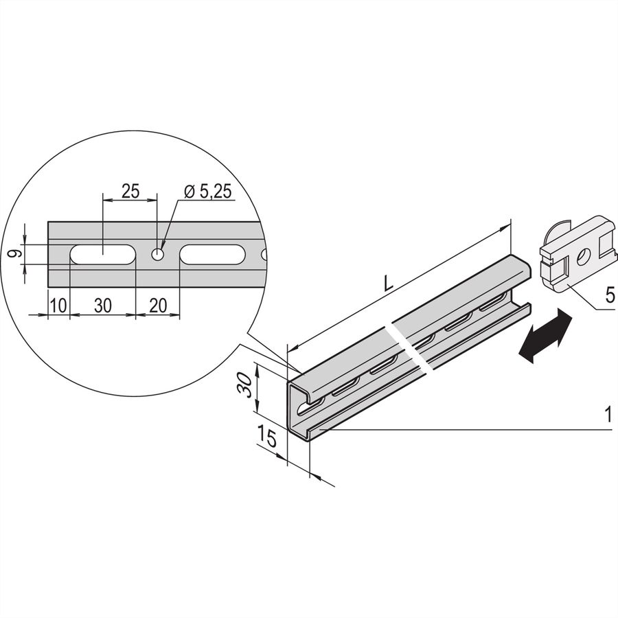 SCHROFF Labrack C-rail voor 19" stationair 39 HE