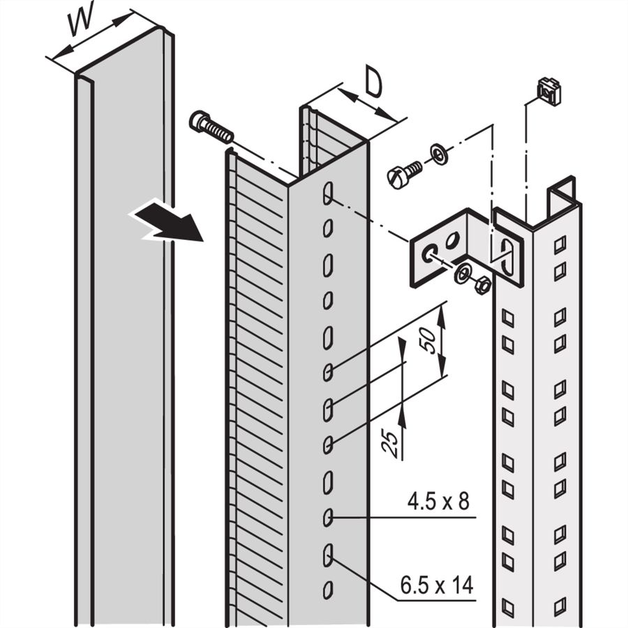 SCHROFF Mounting Kit for Cable Channel
