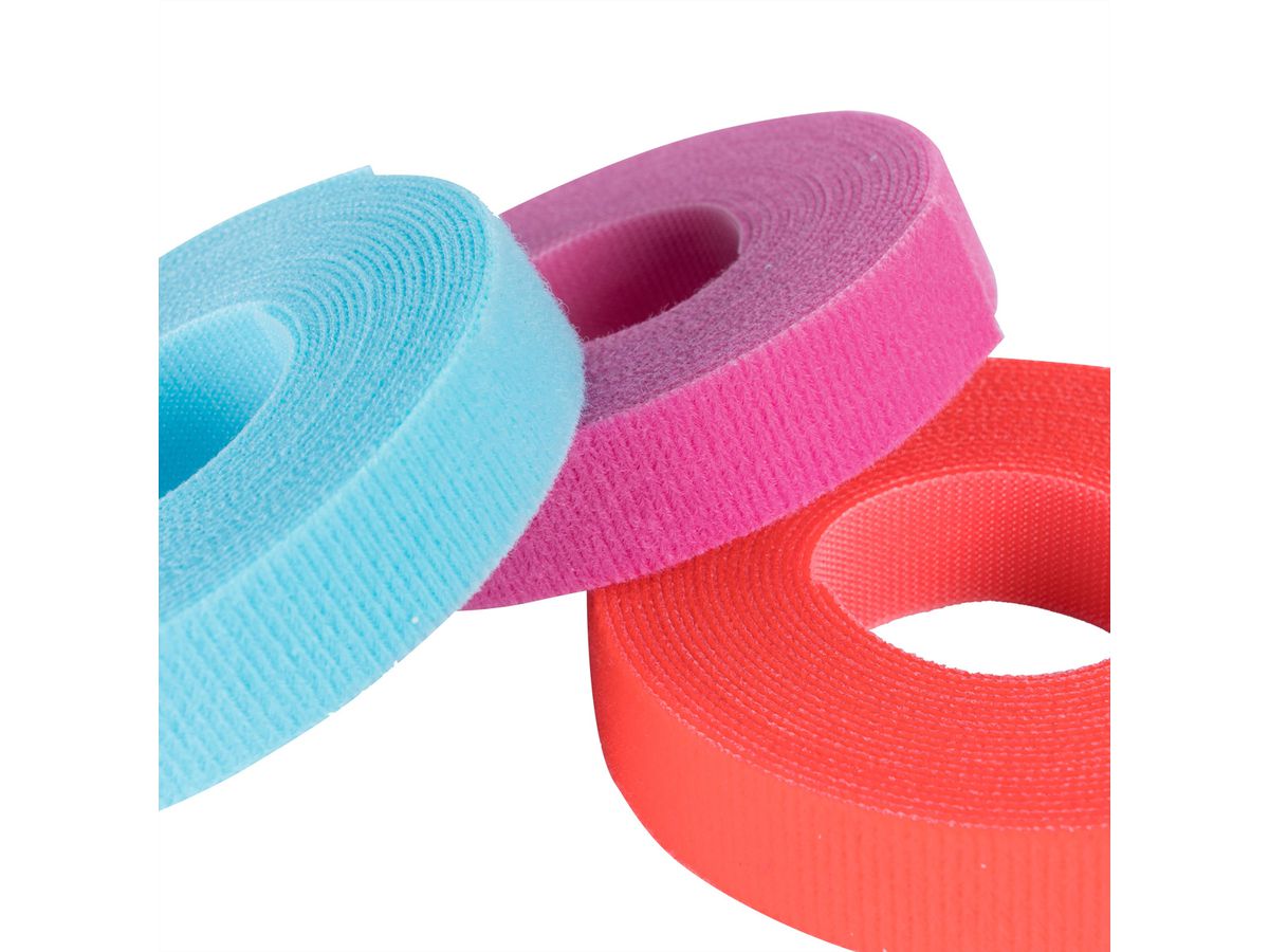 VELCRO® One Wrap® Tape 10 mm breed, roze, 25 m