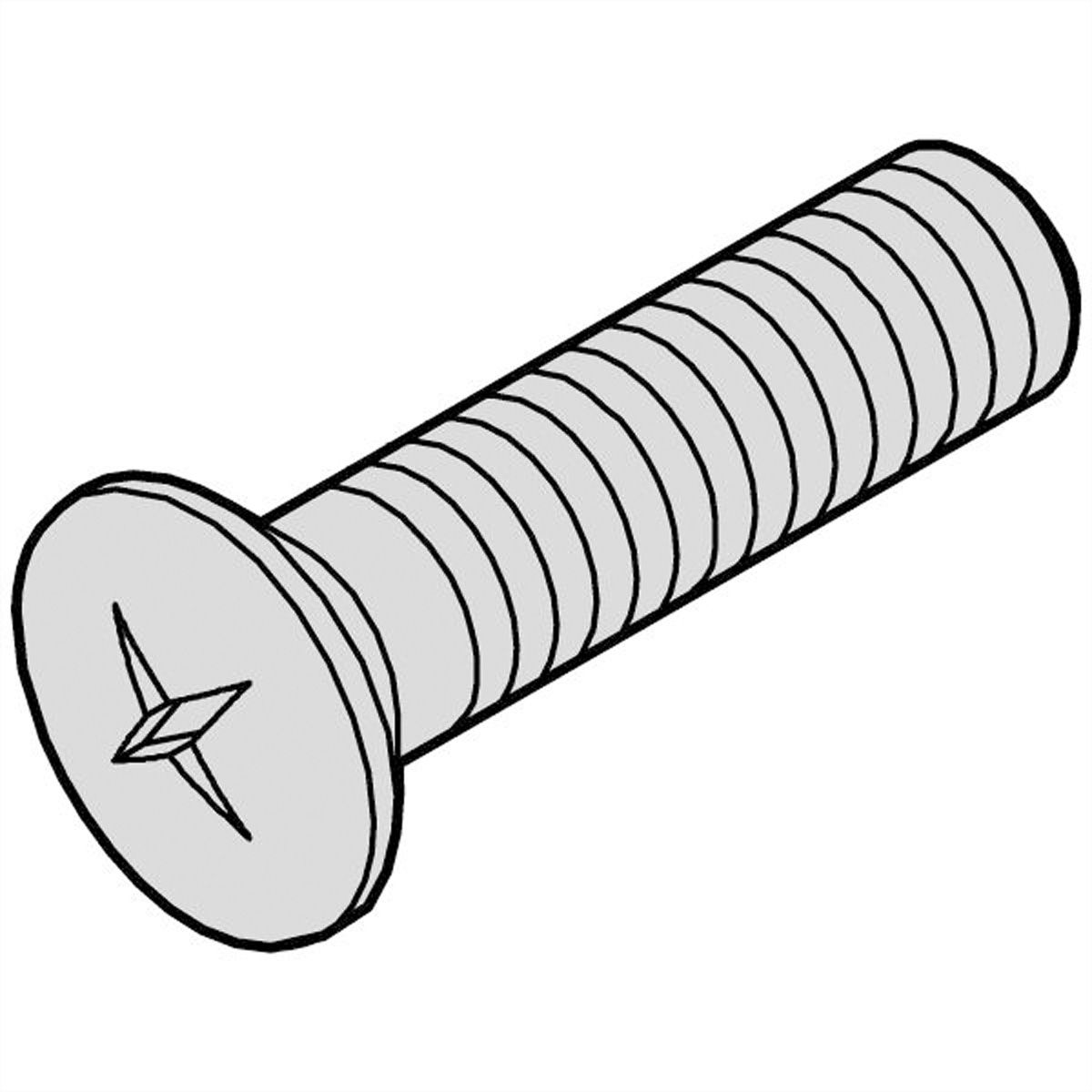 SCHROFF verzonken schroef, verhoogd, kruisgleuf, M2,5x8 mm, staal vernikkeld
