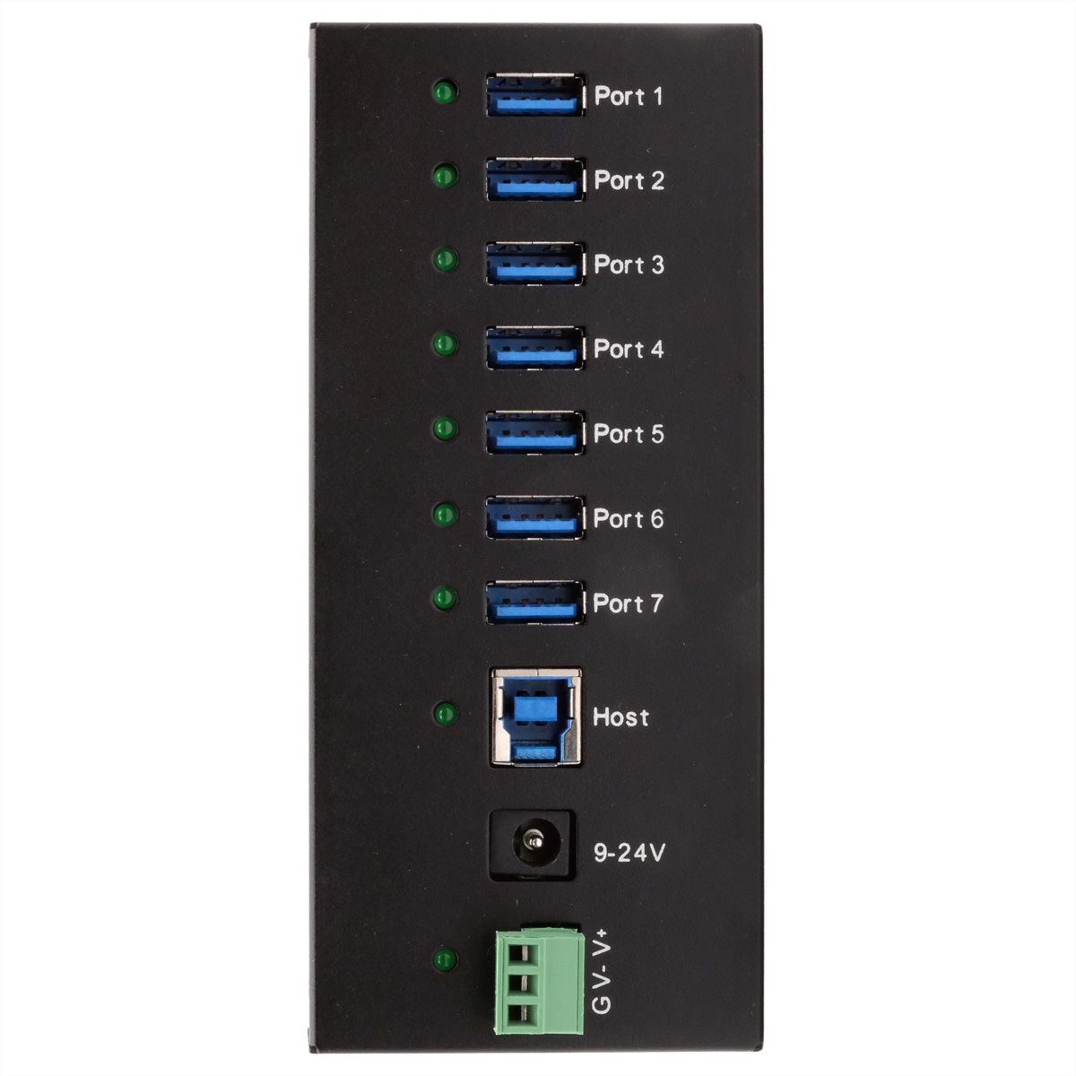 EXSYS EX-11247HMS 7 Port USB 3.2 Gen 1 HUB Din-Rail Kit und Wand VIA VL813 Chipset