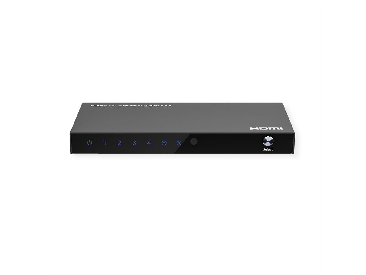 ROLINE 8K HDMI-switch, 4-voudig, met IR afstandsbediening