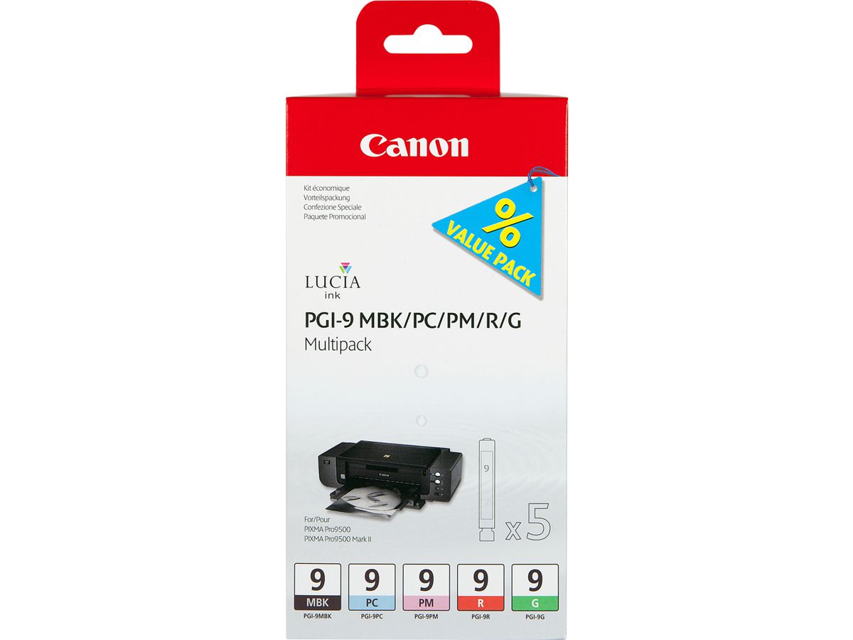 Canon PGI-9 MBK/PC/PM/R/G 5 Ink Cartridge Multipack