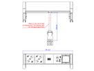 BACHMANN DESK2 wit 2xP40 1xschakelaar 1xUSB A/C 22W 1xCM 0,2m GST18