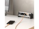 BACHMANN DESK 4x earthing contact with fixed connection cable, black, 3 m