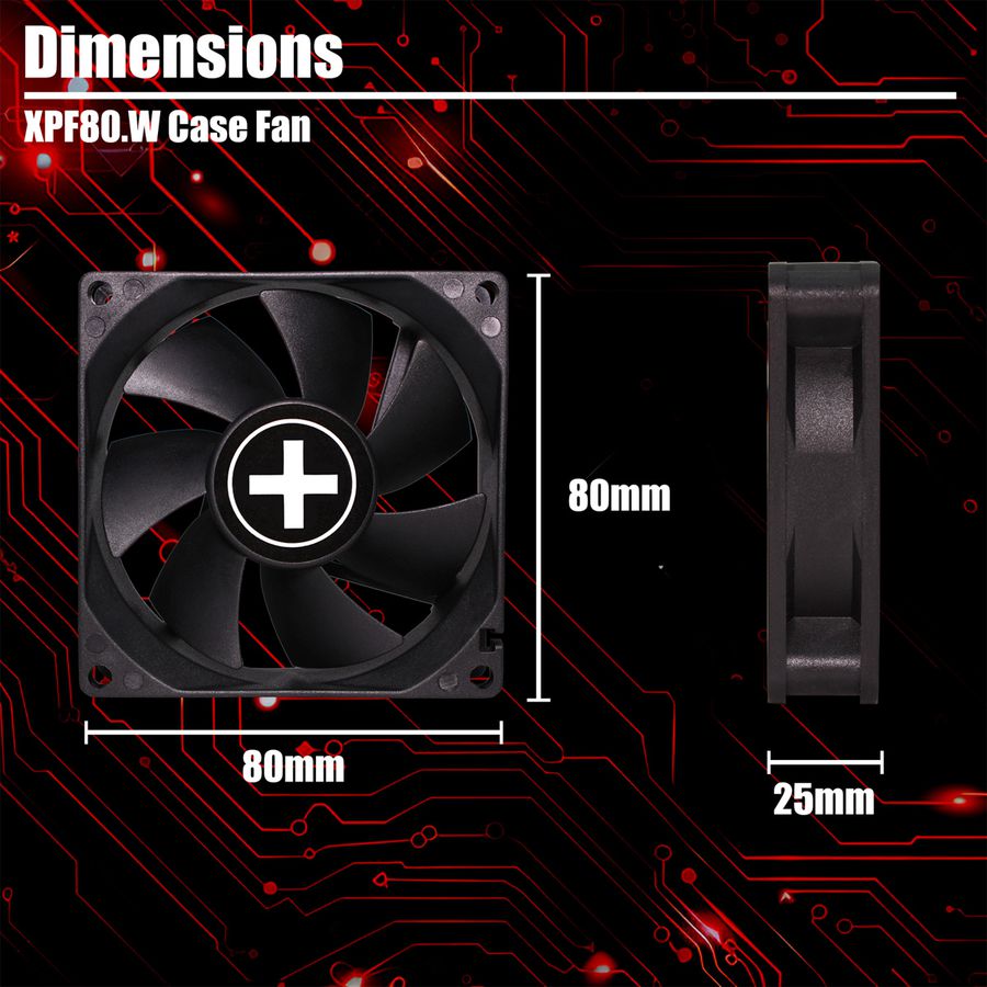 Xilence XPF80.W 80mm Ventilator voor pc-behuizing, 3PIN, White Box