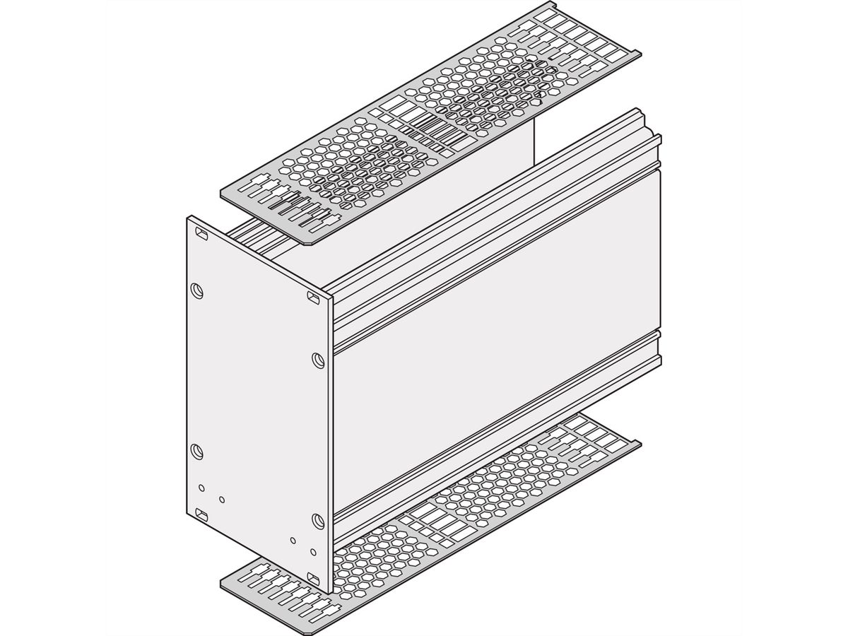 SCHROFF Afdekplaat insteekmodule frame, met perforatie voor geleiderails, 14 pk, printplaat 167 mm