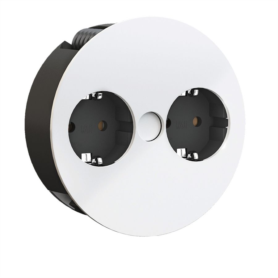 BACHMANN TWIST 2x earthing contact, wire end ferrules, earthing contact assembly plug, white, 2 m