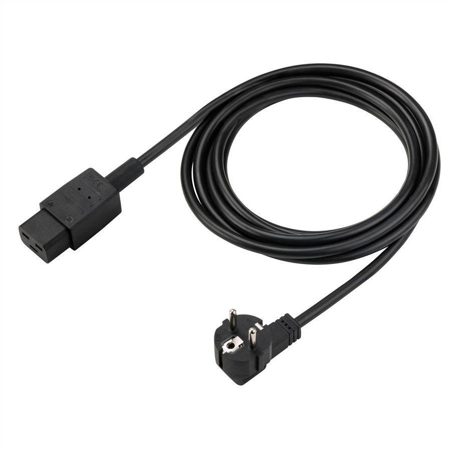 BACHMANN mains cable earthing contact - IEC320-C19 16A/250V, black, 3 m