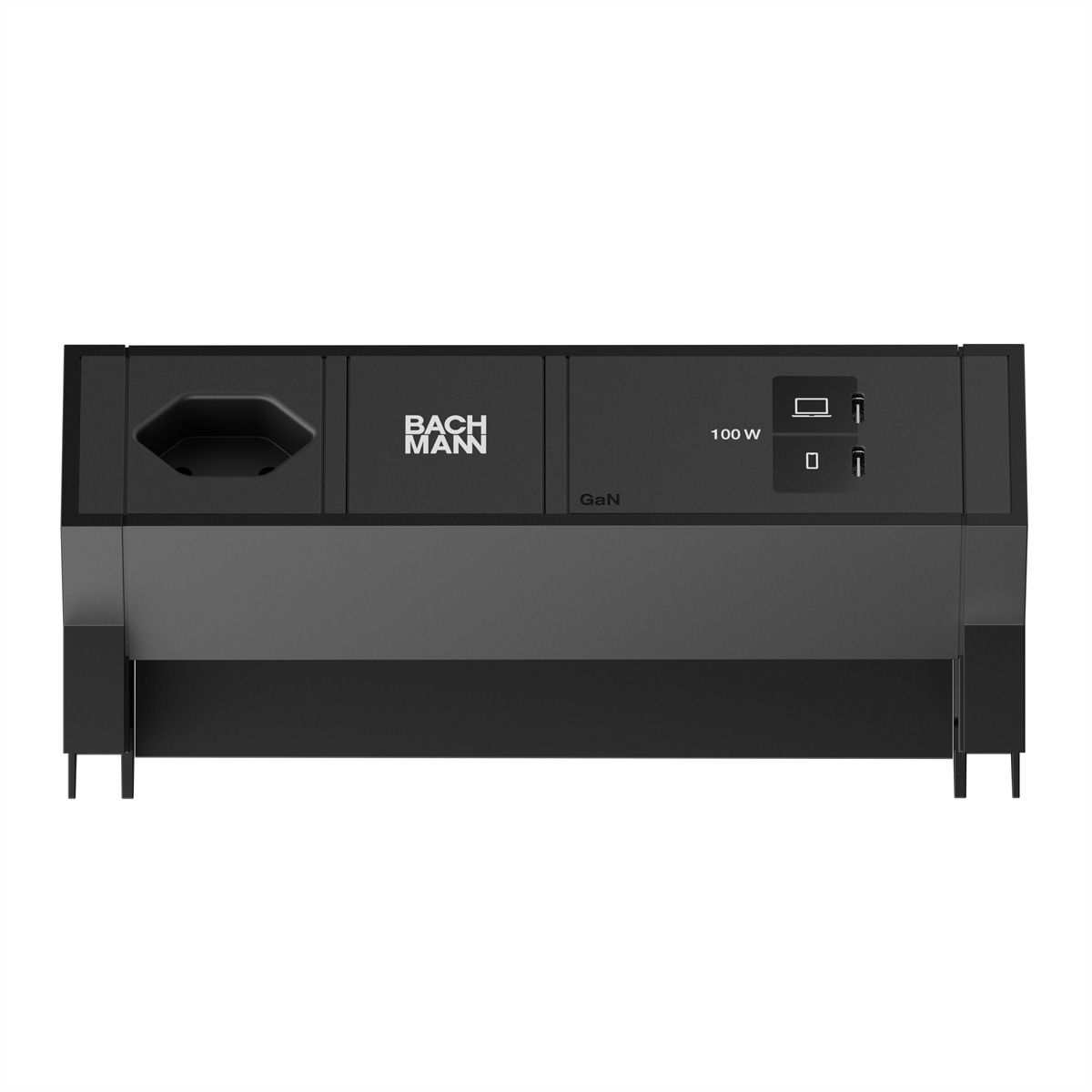BACHMANN DESK2 1xCH 90° 1xUSB C/C 100W, L=0.2m RAL9005