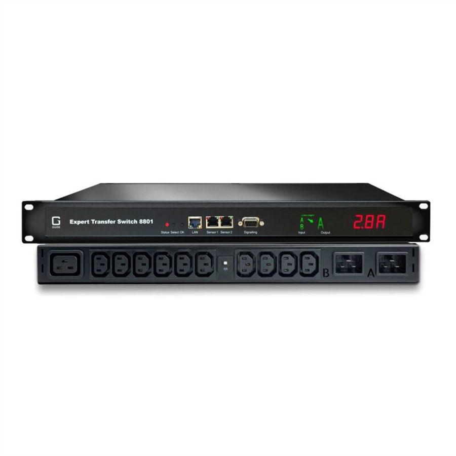 GUDE 8801-3 Expert Transfer Switch 16A 1x IEC C19, 6x IEC C13 (4xZekering)