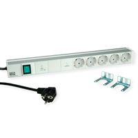 BACHMANN 19" 1U 5xCEE7/3 1xswitch 1xGVS-Plus 2,0m CEE7/7