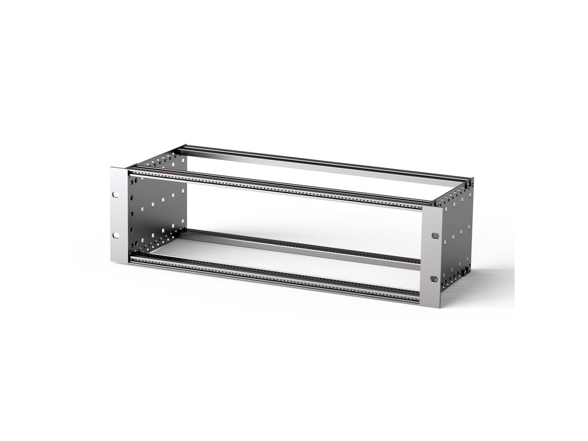 SCHROFF EuropacPRO 19" moduledrager voor moduledrager, zwaar, achteraf te monteren afscherming, 3 HE, 235 mm