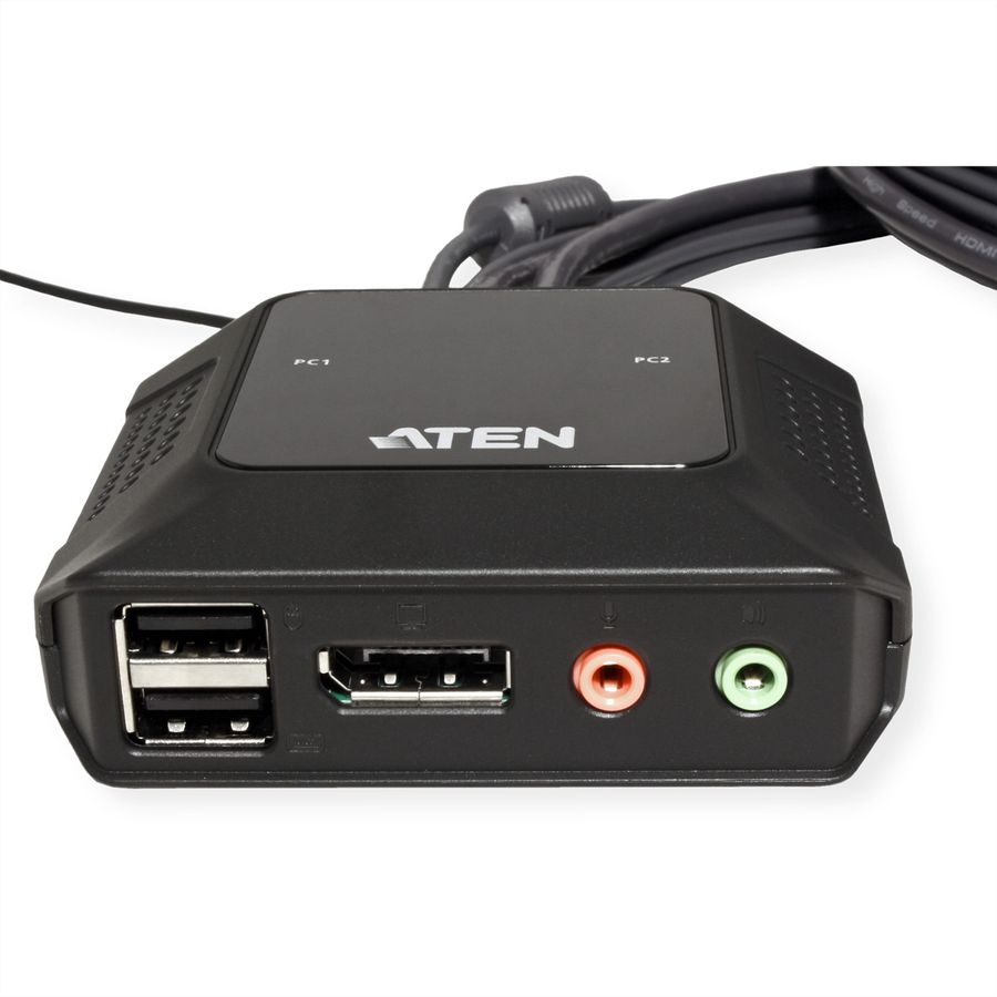 ATEN CS52DP 2-poorts USB C DP hybride kabel KVM switch