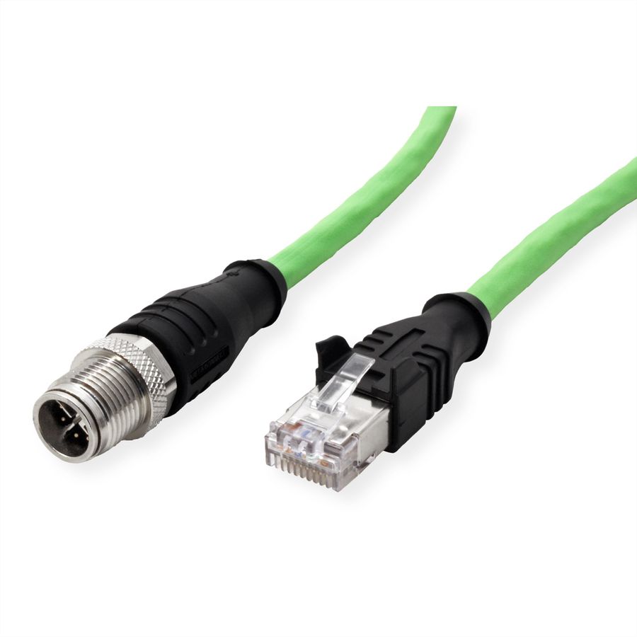 METZ CONNECT Verbindungsleitung M12 ST-RJ45 ST, 8-pol X-kodiert, gerade-gerade, 5 m