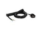 BACHMANN Wendelleitung 0,5-2m schwarz, H05VV-F 3G1,5mm² AEH/CEE7/7