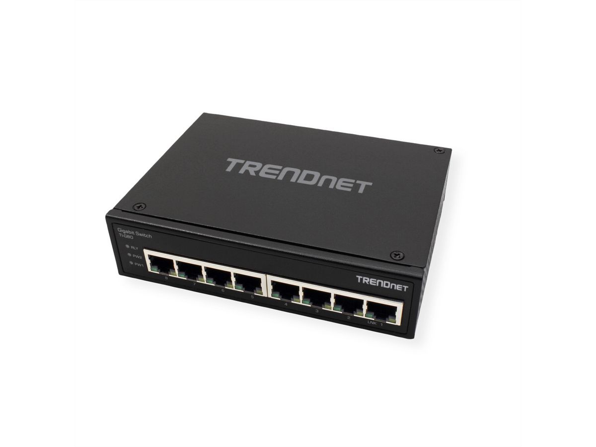 TRENDnet TI-G80 8-Port Gehärteter Industrieller Gigabit DIN-Rail Switch